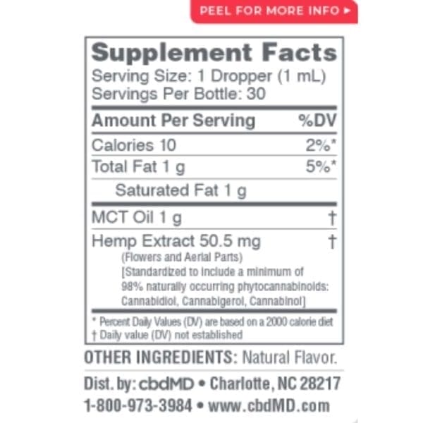 CBD Oil Tincture Natural 1500 mg 30 mL 2