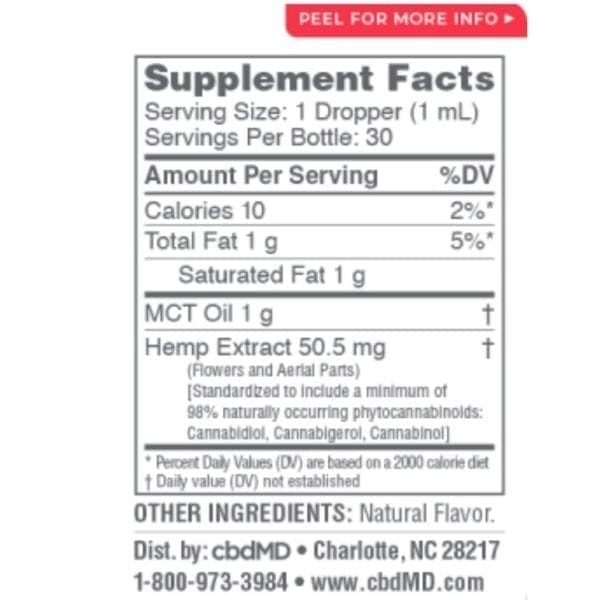CBD Oil Tincture Natural 1500 mg 30 mL 6