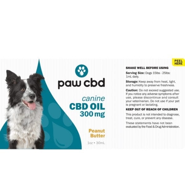 Pet CBD Oil Tincture for Dogs Peanut Butter 300 mg 30 mL 1